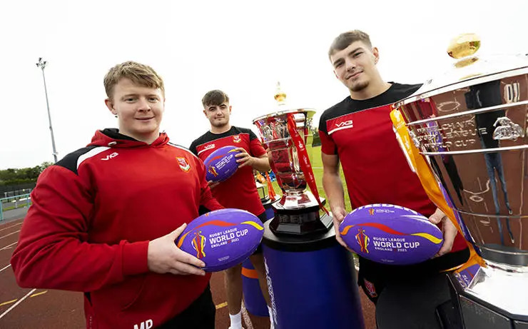  UCLan students and Wales Rugby League players. (L-R) Kieran Lewis who is part of the senior team training squad, Mason Philips and Billy Walkley who both play for Wales under 19s.